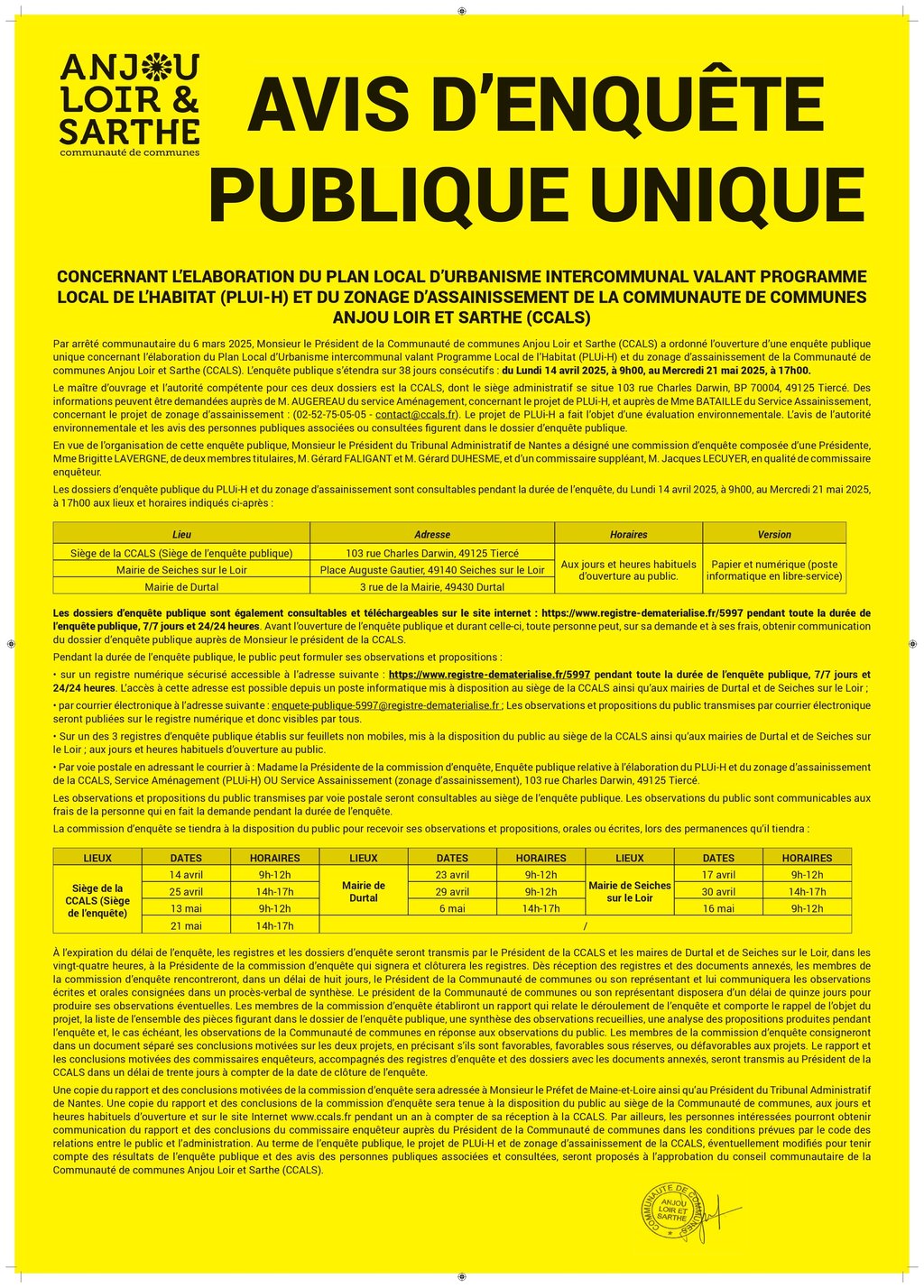 AVIS D'ENQUETE PUBLIQUE AVIS D'ENQUETE PUBLIQUE
