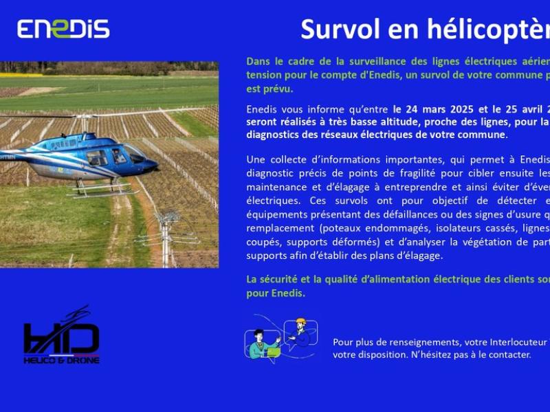 SURVOL HELICOPTERE PAR ENEDIS