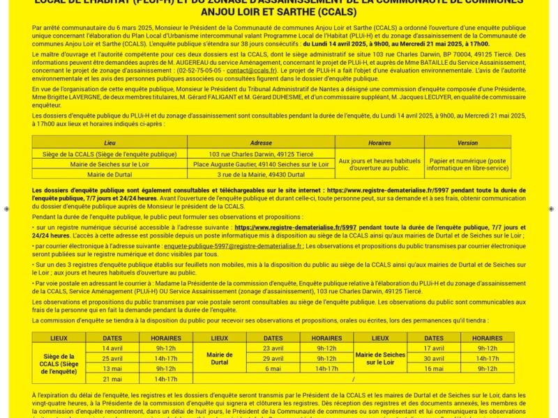 AVIS D'ENQUETE PUBLIQUE